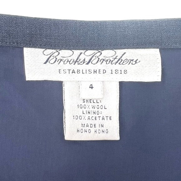 Vintage Brooks Brothers Lightweight Wool Skirt Navy Blue Size 4 Side Slit EUC - Picture 5 of 6